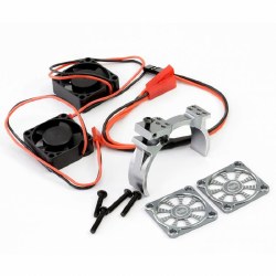 1/8 Aluminum Heatsink High Speed 30mm Twin Turbo Cooling Fans 28K Gunmetal