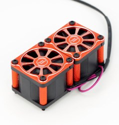 Twister Twin / Dual 40mm 1/8 1/5 Motor Aluminum Cooling Fan - Red