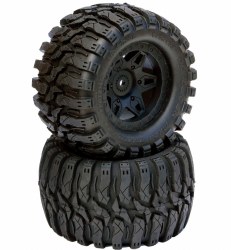 Defender 2.8 Belted All Terrain Tires, Mounted, 12mm 0 Offset Rear, fits Traxxas 2WD