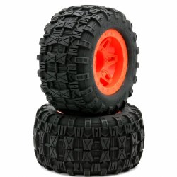 1/8 Raptor 3.8 Belted All Terrain Tires 17mm Mounted Orange
