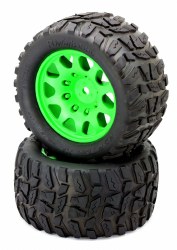 Raptor XL Belted Tires / Viper Wheels (2) Traxxas X-Maxx 8S-Green Raptor XL Belted Tires / Viper Wheels (2) Traxxas X-Maxx 8S-Green