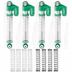 Aluminum Threaded Long Travel Shocks, Green, for SCX24 C10 / Jeep Micro Crawler