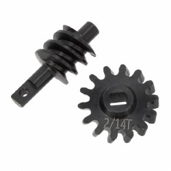 "Steel Overdrive Gears Diff Worm Set 2T/14T, Overdrive 23%, for Axial SCX24"