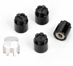 "M2.5 Locking Hubs w/Tool, for Traxxas TRX-4M, Black, 4pcs"