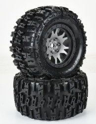 Limited Edition Trencher Pro-Loc F/R Mounted 24mm Gray/Black Impulse (2) for X-Maxx