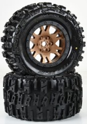 Limited Edition Trencher Pro-Loc F/R Mounted 24mm Bronze/Black Impulse (2) for X-Maxx