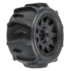 Dumont F/R Tires Mounted 12mm Hex Black Raid (4) for Arrma Granite Grom
