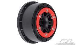 Sixer 2.2/3.0 Red/Black Bead-Loc Fr Wheels(2):SLH