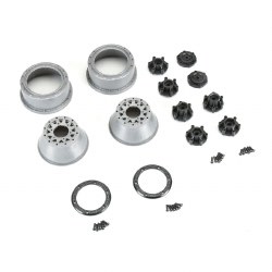 Pro-Line Racing Raid Bead-Loc Fr/Rr 2.2"/3.0" 12 & 14mm SC Wheels Black/Grey