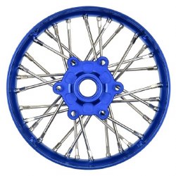 Pro-Spec Aluminum V2 Bead Front Wheel Assembled, Blue for Losi Promoto-SM