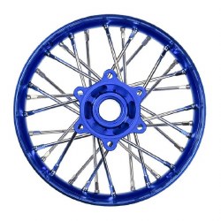 Pro-Spec Aluminum V2 Bead Rear Wheel Blue/Blue (1): Losi Promoto-SM