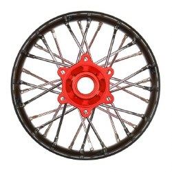 Pro-Spec Aluminum V2 Bead Rear Wheel Black/Red (1): Losi Promoto-SM