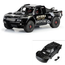 Pre-Cut 1997 Ford F-150 Trophy Truck ?Riviera Edition? Tough Color (Black) Body for ARRMA Mojave 4S