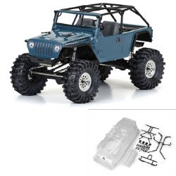 2004 Jeep LJ Clear Body with Trail Cage & Scale Molded Accessories for 12.3" (313mm) Wheelbase Scale
