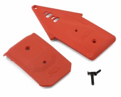 Bash Armor F/R Skid Plates (Red) for ARRMA 3S Vehicles