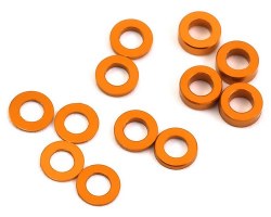 Aluminum Ball Stud Washer Set (Orange) (12) (0.5mm, 1.0mm & 2.0mm)