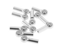 RC4WD M3 Medium Straight Aluminum Rod Ends (10) (Silver)