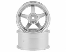 RC Art SSR Professor SP4 5-Spoke Drift Wheels (Matte Silver) (2) (6mm Offset) w/12mm Hex