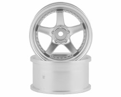 RC Art SSR Professor SP4 5-Spoke Drift Wheels (Matte Silver) (2) (8mm Offset) w/12mm Hex