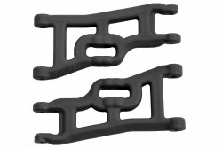 Front A-arms (2) Offset-Compensating, Black; Slash