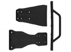 Front Bumper, Skid Plate, Chassis Brace,Black:SC10