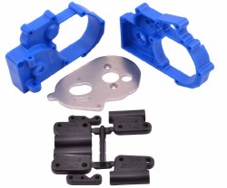 Gearbox Housing & R Mounts,Blue:TRA 2WD Vehicles