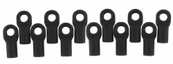 Short Rod Ends (12), Black: TRA 1/10