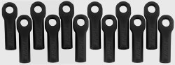 Long Rod Ends (12), Black: TRA 1/10,Rally