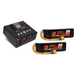 Smart Powerstage 4S Air Bundle: (2) G2 2200mAh 4S 50C LiPo IC3 & S250 Charger