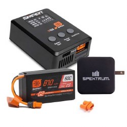 Smart G2 Powerstage Bundle: 810mAh 2S 50C LiPo Battery (IC2), S100 Charger, 65W Power Block, Adapter