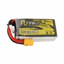 Tattu R-Line Version 3.0 1300mAh 14.8V 120C 4S1P Lipo Battery Pack with XT60 Plug 77x38.5x27mm