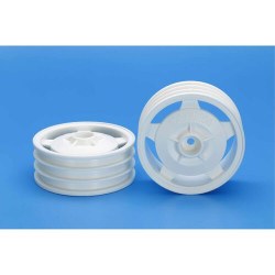 2WD Buggy Front Star-Dish Wheels (Hex Hub, White)