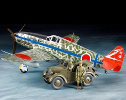 Tamiya 1/48 Kawasaki Ki-61-Id Hien (Tony) & 4x4 Light Vehicle Model Kit