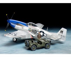 1/48 North American P-51D Mustang & 1/4-ton 4x4 Model Set