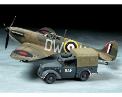 Tamiya 1/48 Supermarine Spitfire Mk.I & Light Utility Car Model Set