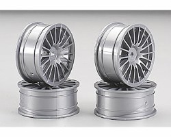 Tamiya Medium Narrow 18-Spoke 1/10 Scale On Road Wheels (Silver) (4)