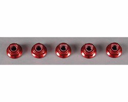 Tamiya 4mm Flange Locknut (5) (Red)