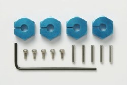 Tamiya 5mm Aluminum Clamping Wheel Hex (Blue) (4)