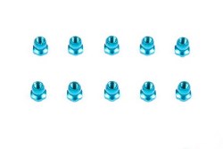 Tamiya 5mm Aluminum Short Ball Stud Nut (Blue) (10)