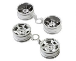 Tamiya Classic 6-Spoke Rock Crawling Wheels (Chrome) (4)