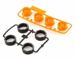 Tamiya JR Super Hard Low-Profile Tire & Wheel Set (J-Cup 2022) (Spiral)