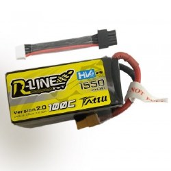 372 - 1550mAh 4S1P 14.8V 100C LiPo XT60 Plug Soft Case 73x36x40mm with Detachable Balance Plug