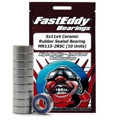 5x11x4 Ceramic Rubber Sealed Bearing MR115-2RSC (10 Units)