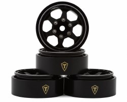 Treal Hobby Type D 1.0" Concave 6-Spoke Beadlock Wheels (Black) (4)