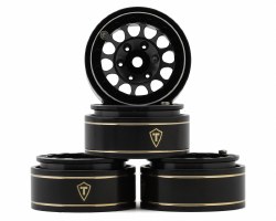 Treal Hobby Type I 1.0" Classic 12-Spoke Beadlock Wheels (Black) (4) (27.2g)