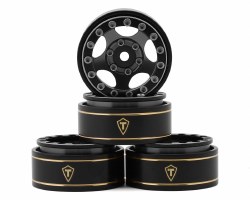 Treal Hobby Type B 1.0" 5-Spoke Beadlock Wheels (Black/Grey) (4) (22.4g)