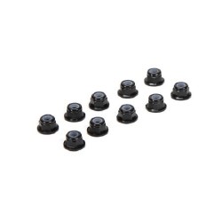 M3 Flanged Aluminum Lock Nuts, Black (10)