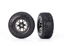 Traxxas Tires & Wheels, Assembled, Glued (Ford Raptor R Black Chrome Wheels, BFGoodrich All-Terrain?