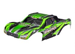 Traxxas Body, Maxx Slash, green (painted)/ decal sheet (assembled with body support, body plastics,