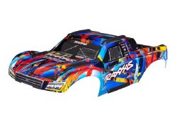 Traxxas Body, Maxx Slash, Rock n' Roll (painted)/ decal sheet (assembled with body support, body pla